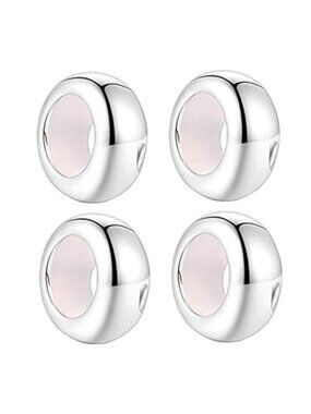 Sterling Silver Spacer Beads Charm Fit Bracelet Necklace 4 Piece Set 925